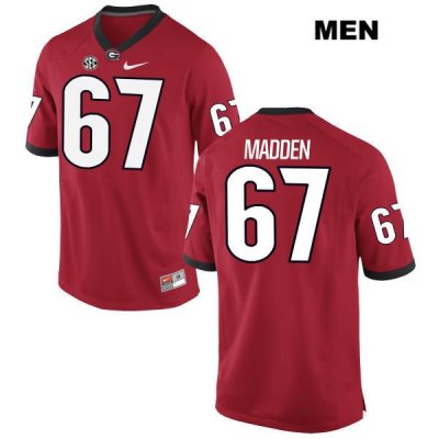 Men's Georgia Bulldogs NCAA #67 Sam Madden Nike Stitched Red Authentic College Football Jersey SHA3654CV